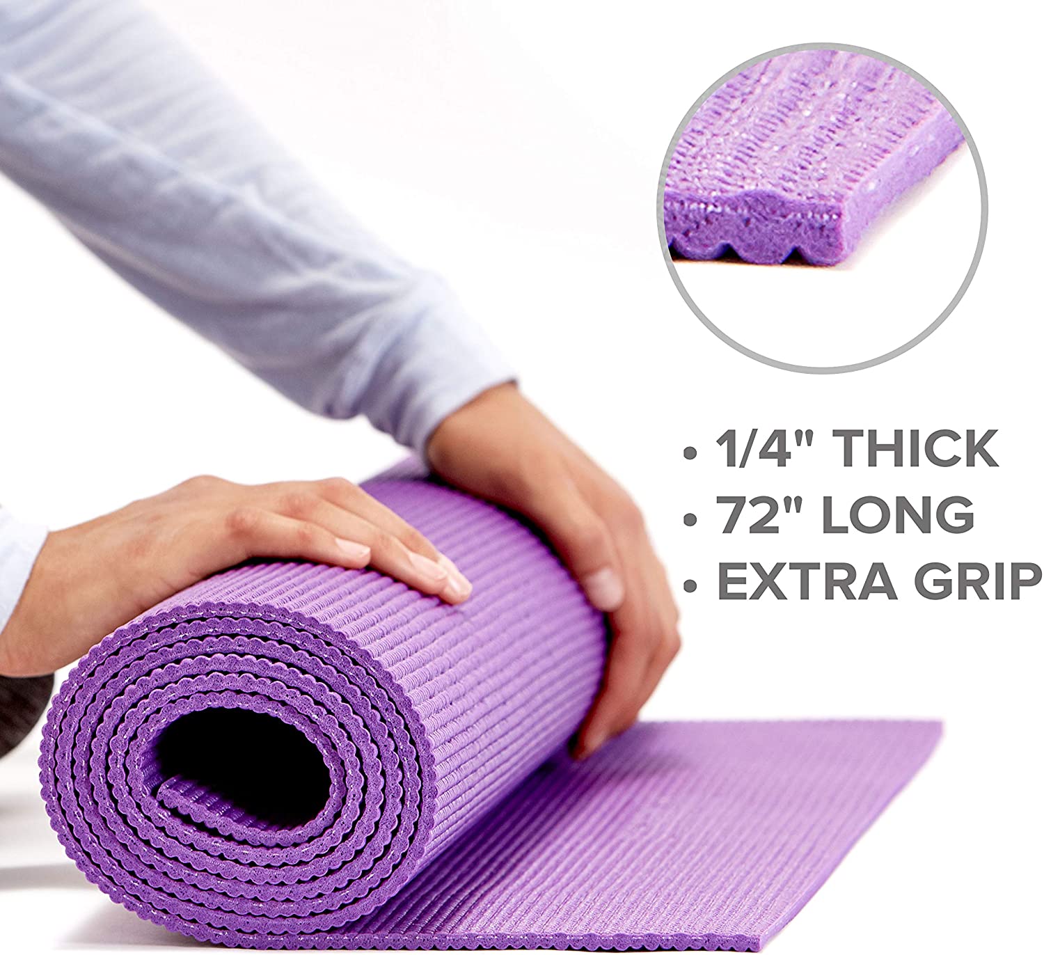 PVC YOGAMAT Essentials Premium yogamat met draagriem voor yogamat (72"LX 24"WX 1/4 inch dik)